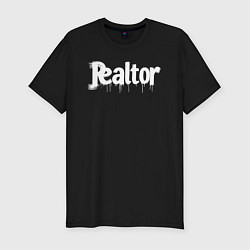Футболка slim-fit Граффити риэлтор, цвет: черный