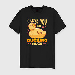 Футболка slim-fit Love you so ducking much, цвет: черный