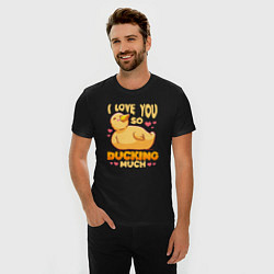 Футболка slim-fit Love you so ducking much, цвет: черный — фото 2
