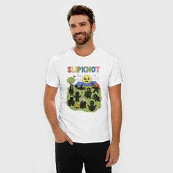 Футболка slim-fit Slipknot мультяшный стиль, цвет: белый — фото 2