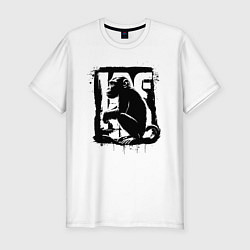 Футболка slim-fit Обезьяна в стиле граффити, цвет: белый