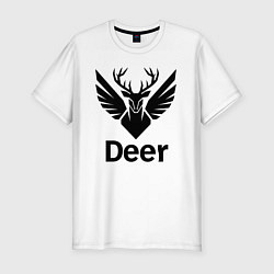 Футболка slim-fit Крылатый олень, цвет: белый