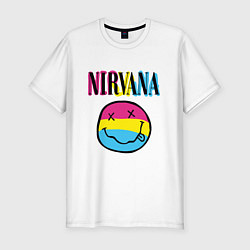 Мужская slim-футболка Нирвана цветной