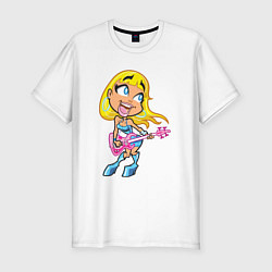 Мужская slim-футболка Роковая блондинка