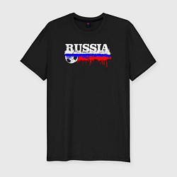 Футболка slim-fit Russia football, цвет: черный