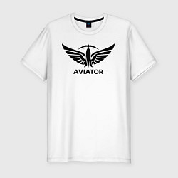 Футболка slim-fit Авиатор крылатый логотип, цвет: белый