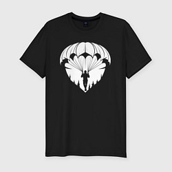 Футболка slim-fit Парашютист в ночи, цвет: черный