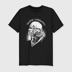 Мужская slim-футболка Black sabbath - white