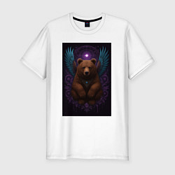 Футболка slim-fit Духовный медведь, цвет: белый