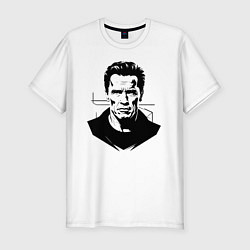Футболка slim-fit Арнольд Шварценеггер в стиле стрит-арт, цвет: белый