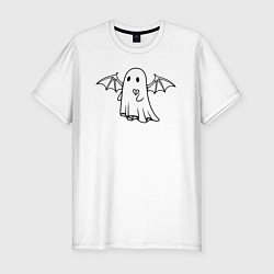 Футболка slim-fit Приведение с крыльями, цвет: белый