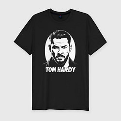 Футболка slim-fit Том Харди в овале, цвет: черный