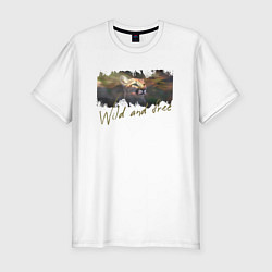 Футболка slim-fit Дикая пума, цвет: белый