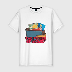 Футболка slim-fit The power of money, цвет: белый