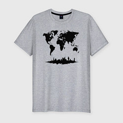 Футболка slim-fit Мир в тени города, цвет: меланж