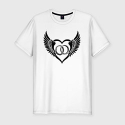 Футболка slim-fit Свадебные крылья, цвет: белый