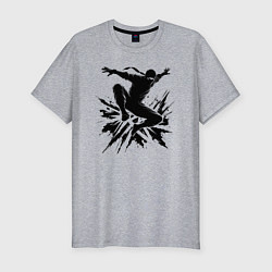 Футболка slim-fit Ниндзя в прыжке, цвет: меланж