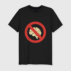 Футболка slim-fit Запрет на использование мозга, цвет: черный