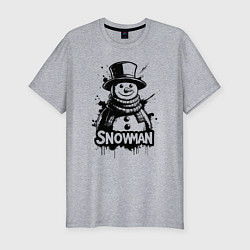 Футболка slim-fit Стильный снеговик, цвет: меланж