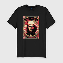 Футболка slim-fit Новогодний Че Гевара, цвет: черный