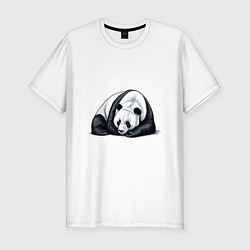 Мужская slim-футболка Лежащая панда