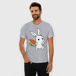 Футболка slim-fit Зайка с морковкой, цвет: меланж — фото 2