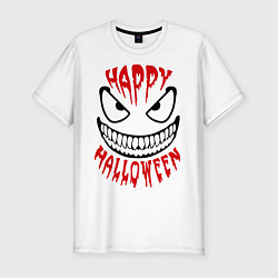 Мужская slim-футболка Happy halloween