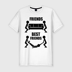 Футболка slim-fit Best friends, цвет: белый