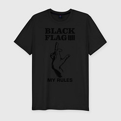 Мужская slim-футболка Black flag