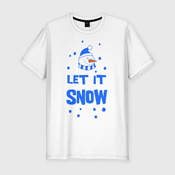 Мужская slim-футболка Снеговик Let it snow