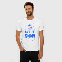 Футболка slim-fit Снеговик Let it snow, цвет: белый — фото 2