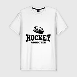 Мужская slim-футболка Hockey addicted