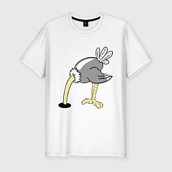 Мужская slim-футболка Влюбленный страус: для него