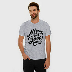 Футболка slim-fit All you need is love, цвет: меланж — фото 2