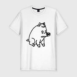Мужская slim-футболка Pig