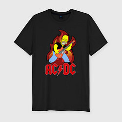 Футболка slim-fit AC/DC Homer, цвет: черный