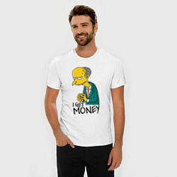 Футболка slim-fit Mr. Burns: I get money, цвет: белый — фото 2