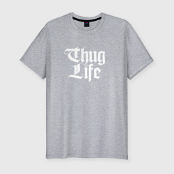 Футболка slim-fit Thug Life: 2Pac, цвет: меланж