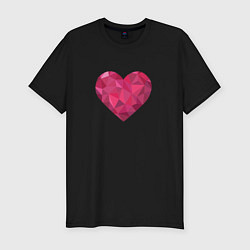 Мужская slim-футболка Рубиновое сердце