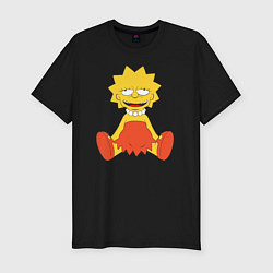 Мужская slim-футболка Lisa Simpson happy