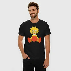 Футболка slim-fit Lisa Simpson happy, цвет: черный — фото 2