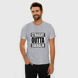 Футболка slim-fit Straight Outta Sakhalin, цвет: меланж — фото 2