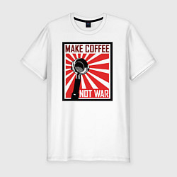 Мужская slim-футболка Make coffee not war