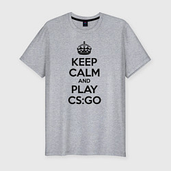 Мужская slim-футболка Keep Calm & Play CS:GO