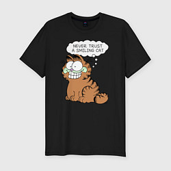 Футболка slim-fit Garfield: Smiling Cat, цвет: черный