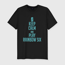 Мужская slim-футболка Keep Calm & Play Rainbow Six