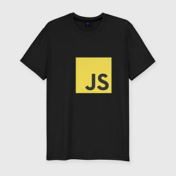 Мужская slim-футболка JS return true; (black)