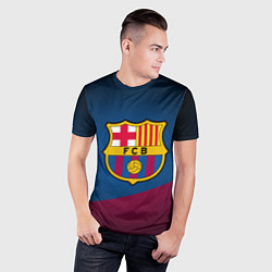 Футболка спортивная мужская FCB Barcelona, цвет: 3D-принт — фото 2