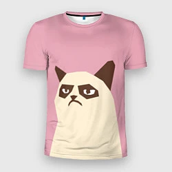 Мужская спорт-футболка Grumpy cat pink