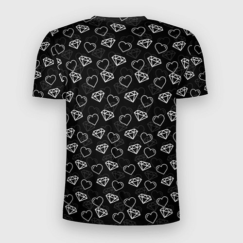 Мужская спорт-футболка Сердца и Алмазы / 3D-принт – фото 2